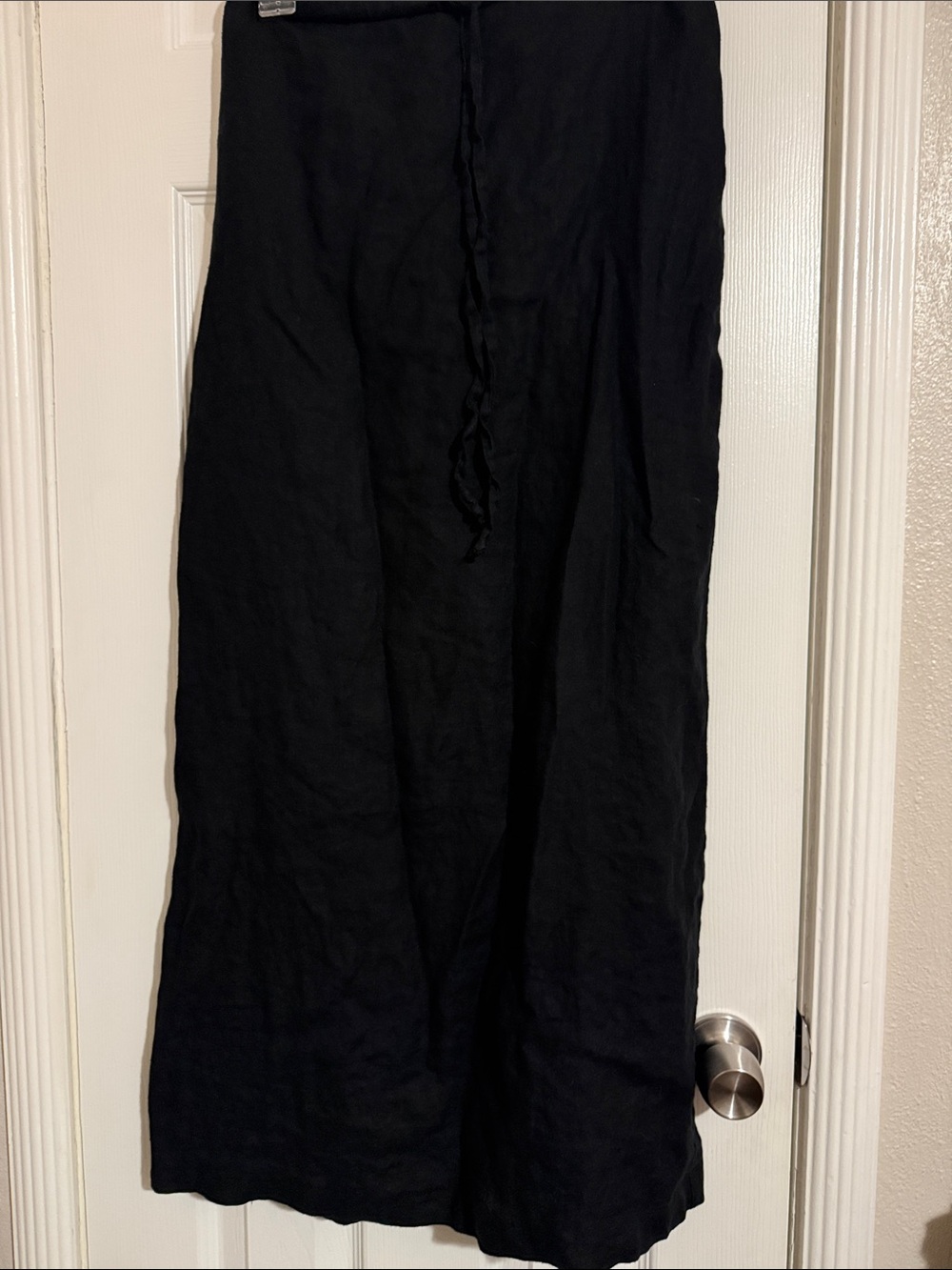 Finity Black Maxi Skirt 100% Linen Skirt - 8